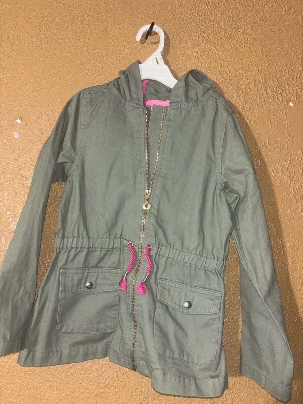 Isaac Mizrahi New York Girls Green Hooded Utility Jacket